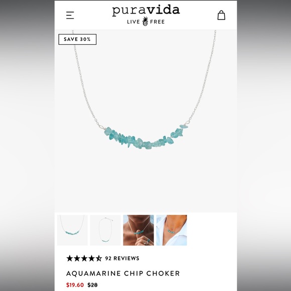 PURA VIDA Aquamarine Chip Choker - Picture 6 of 6